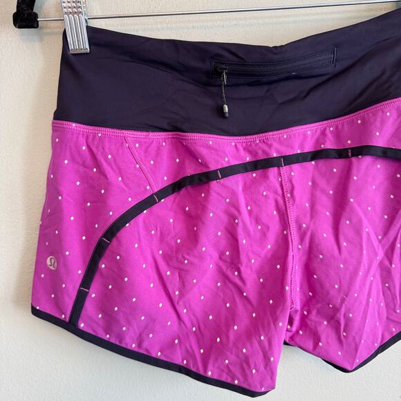 Lululemon Run Times Shorts Womens 4 Purple Reflective 4-way Stretch Running Yoga - Picture 7 of 7